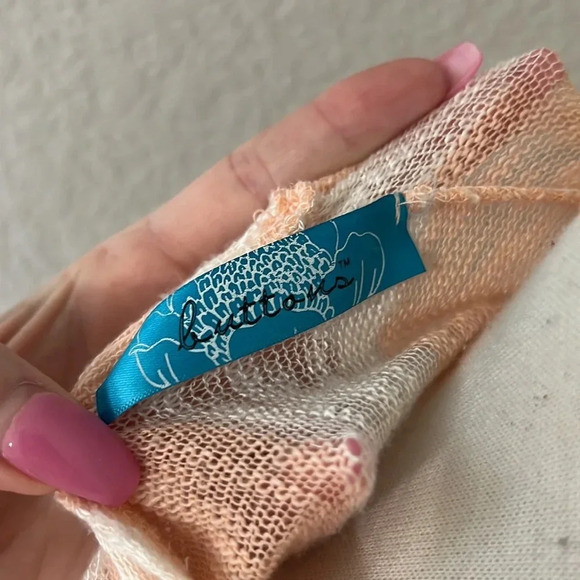 BUTTONS peach and white lightweight cardigan - Picture 9 of 9